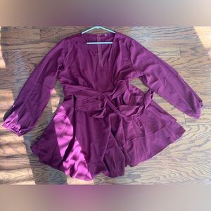 Burgundy Red Flare Short Dress Size 2XL